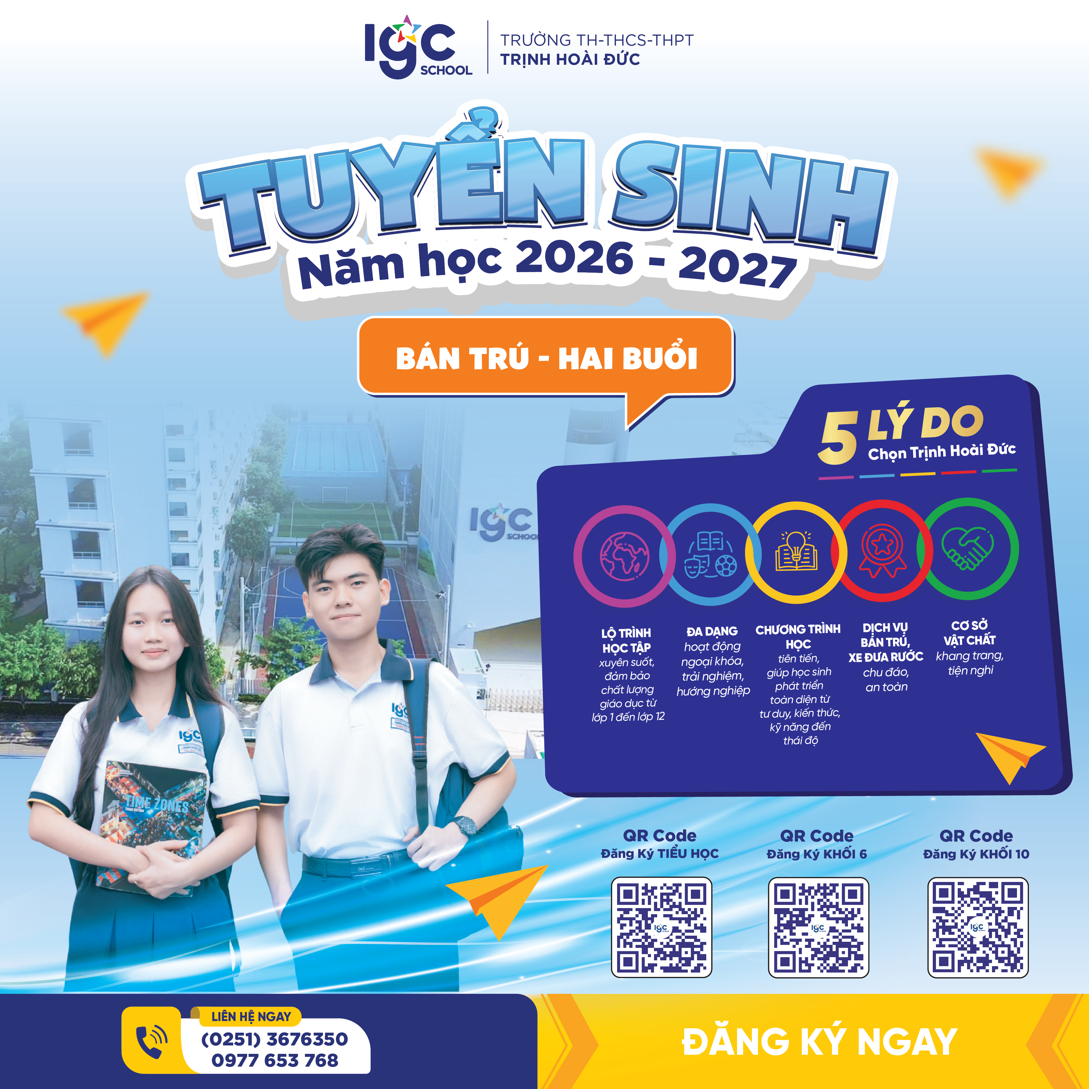 TUYỂN SINH NĂM HỌC 2026 - 2027 TẠI TRƯỜNG TRỊNH HOÀI ĐỨC!