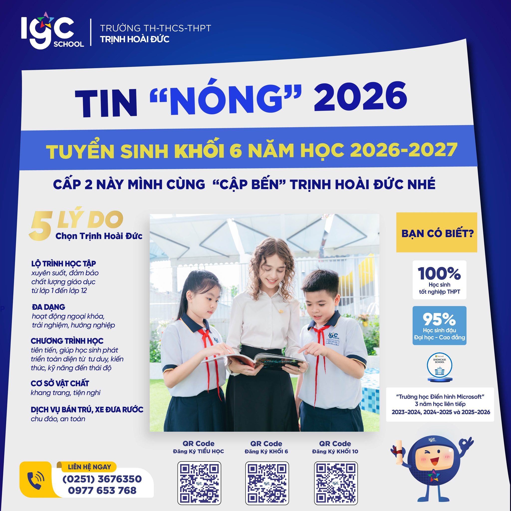Tuyển sinh lớp 6: cùng con "cập bến" ngôi nhà thứ hai Trịnh Hoài Đức