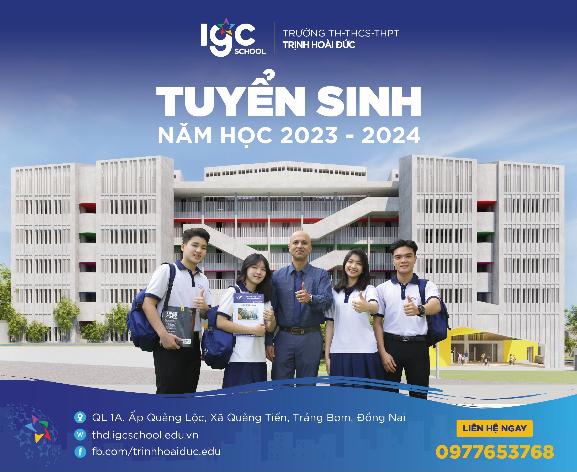 TRƯỜNG TH-THCS-THPT TRỊNH HOÀI ĐỨC TUYỂN SINH NĂM HỌC 2023 - 2024