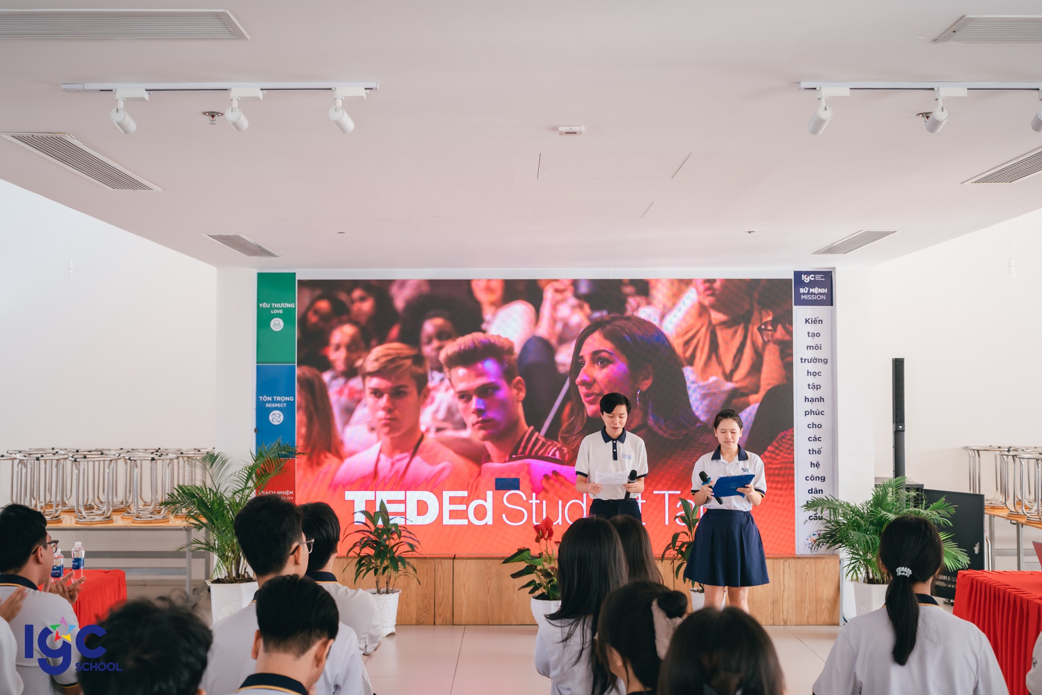 Học sinh Trịnh Hoài Đức tham gia buổi chia sẻ