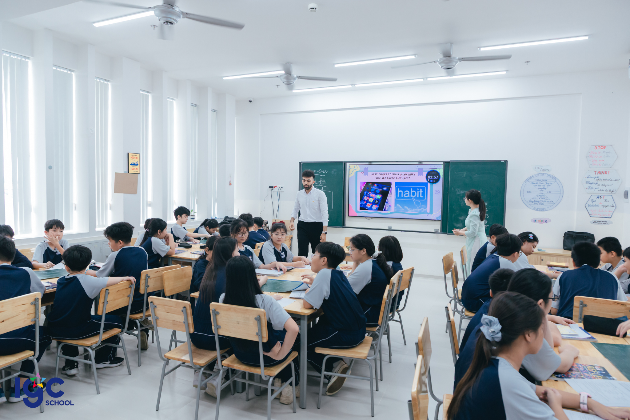 Hình ảnh tiết thao giảng ESL lớp 6A01